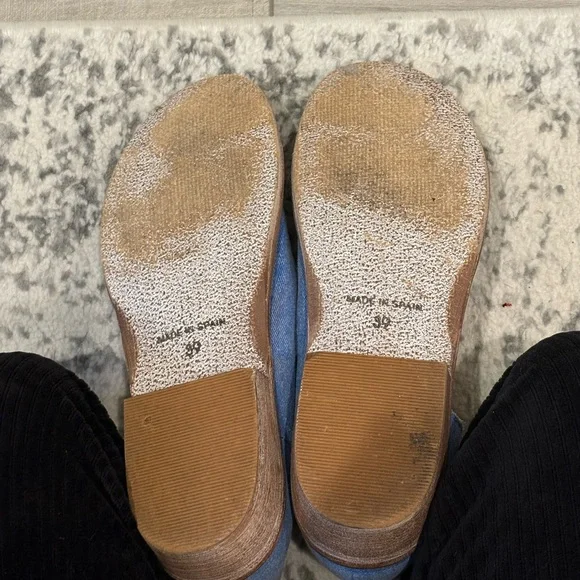 Free People Mont Blank Open Toe Cutout Denim Flats Sandals size 8.5 - Picture 9 of 10